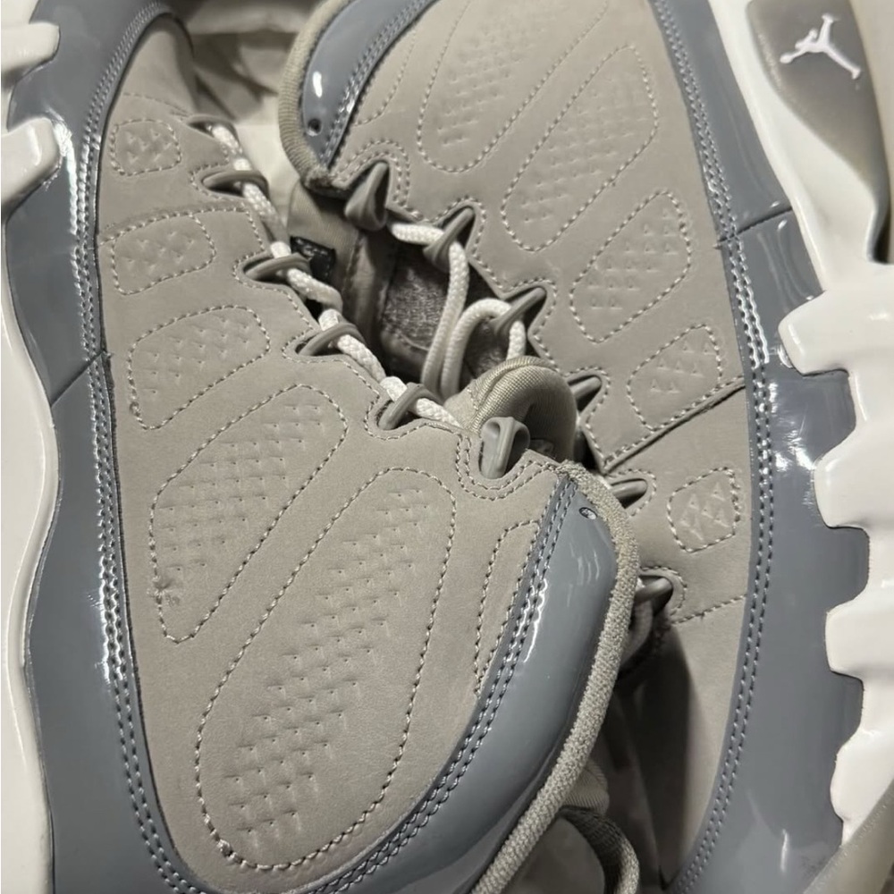 Jordan Silver and Black Athletic Shoes with Purple Accents - Picture 2 of 9